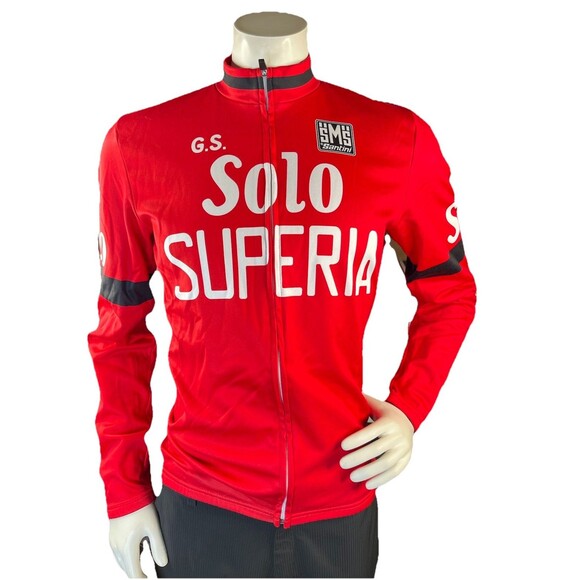 Santini Womens XL Thermal Long Sleeve Jersey Cycling Solo Superia Full Zip Italy - Picture 2 of 14